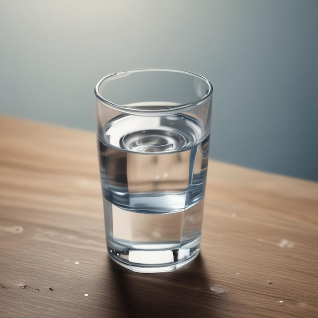 Foto un vaso de agua con la palabra s en él
