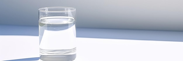 un vaso de agua sobre fondo blanco