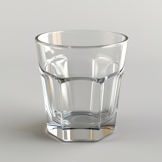 Foto un vaso de agua sobre un fondo blanco
