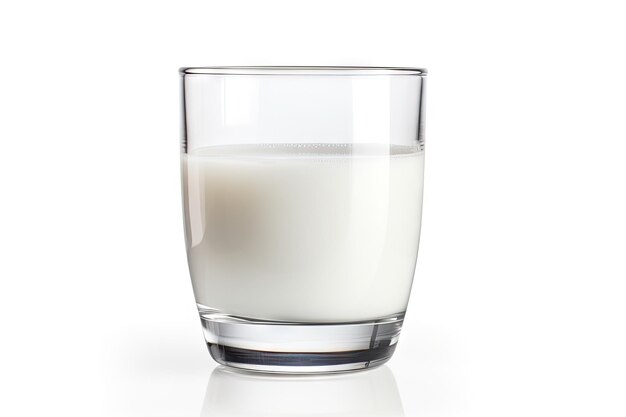 Foto vaso aislado de leche en blanco