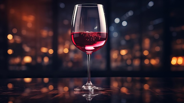 Un vaso aislado de vino tinto generado por la IA