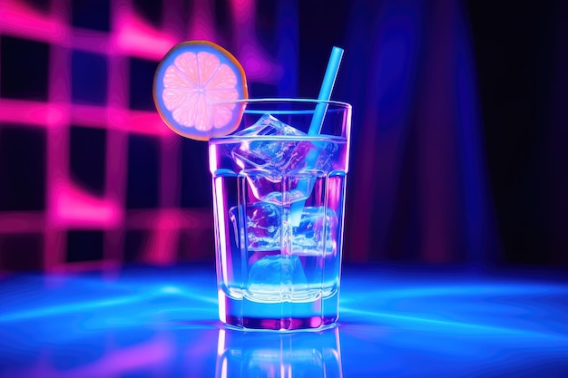 Vaso de bebidas iluminado con neón para la vida nocturna y la industria del entretenimiento