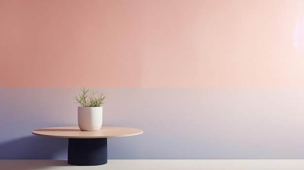 Vaso branco na mesa em interior minimalista