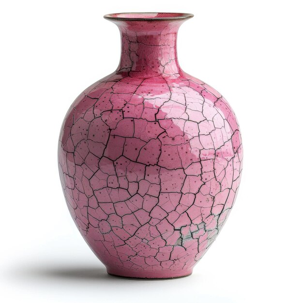 Vaso de cerámica de esmaltes rosados