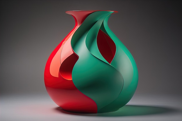 Vaso de cerámica sobre un fondo de color sólido