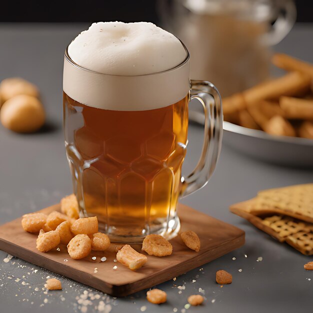 Foto un vaso de cerveza al lado de una taza de cerveza