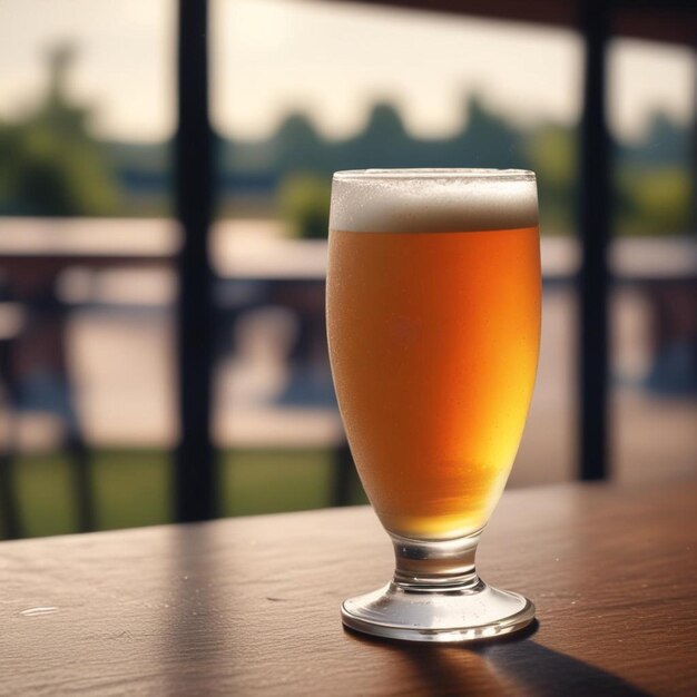 un vaso de cerveza con una espuma blanca que dice cerveza