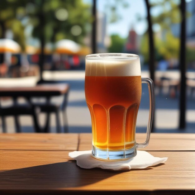 un vaso de cerveza con la palabra cerveza en él