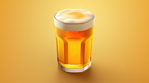 Foto un vaso de cerveza con una tapa espumosa.