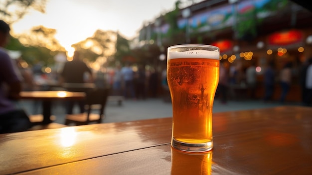 Un vaso de cerveza