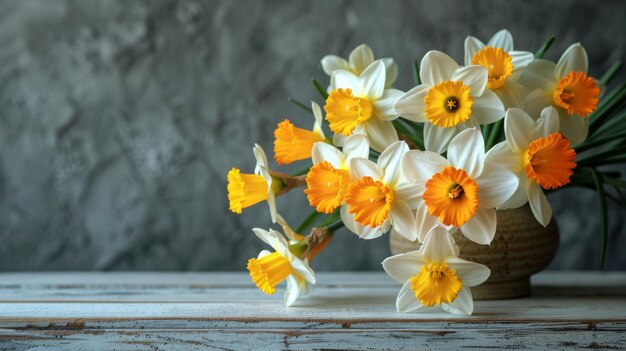 Vaso com flores amarelas e brancas