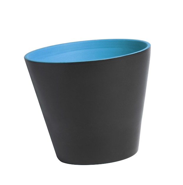 vaso de flores preto isolado