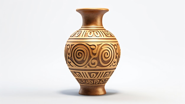 Foto vaso de vinho grego antigo com padrão de meandro