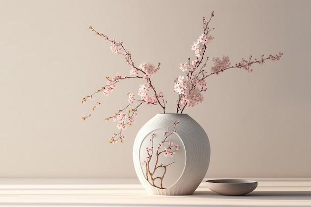 Vaso decorativo flor de cerejeira