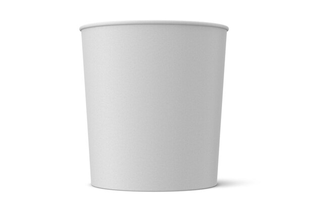 Foto un vaso desechable blanco con fondo blanco.