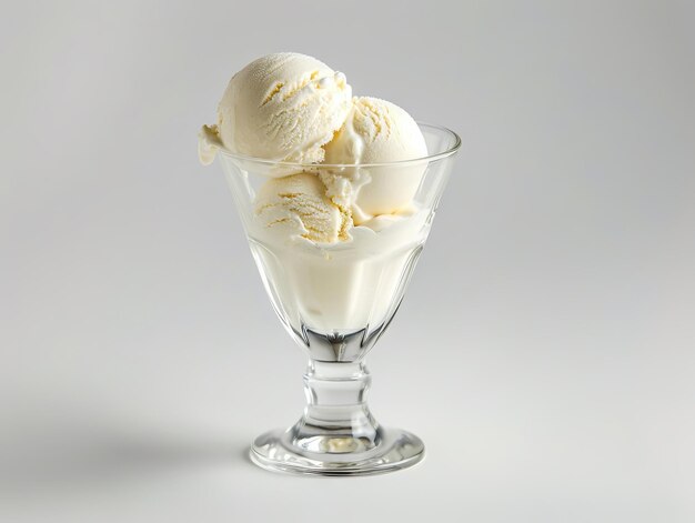Un vaso con dos cucharadas de helado