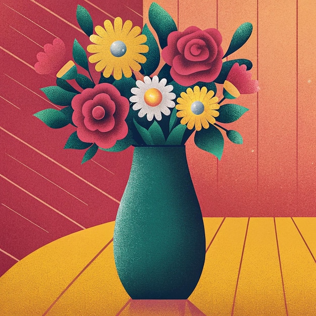 vaso de flores de grano
