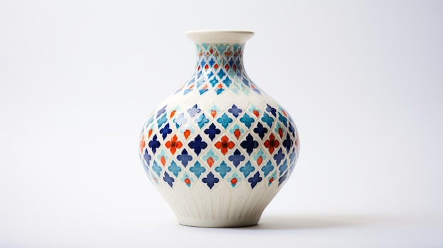 Foto vaso de gran tamaño con diseño geométrico azul lensbaby efecto estilo arabesco