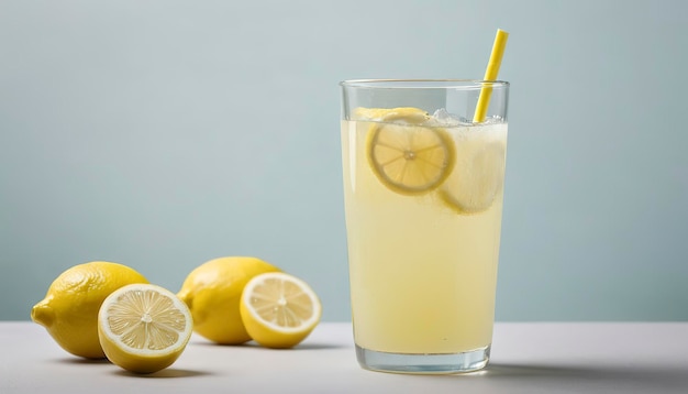 Vaso de jugo de limón helado