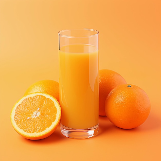 un vaso de jugo de naranja ai generado