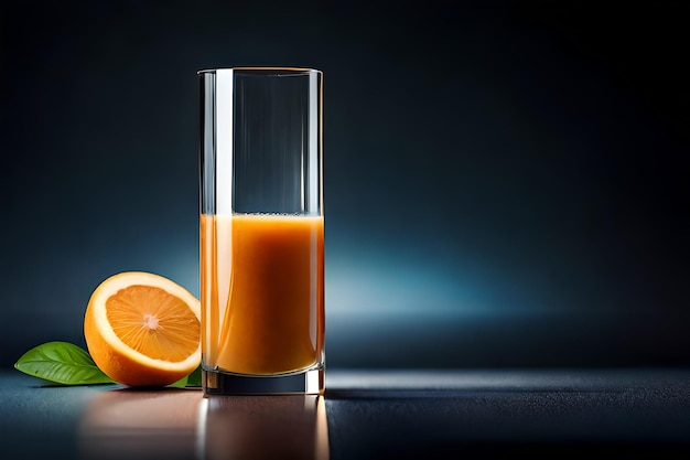 un vaso de jugo de naranja junto a un vaso medio lleno de jugo de naranja.