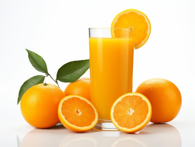 Un vaso de jugo de naranja.