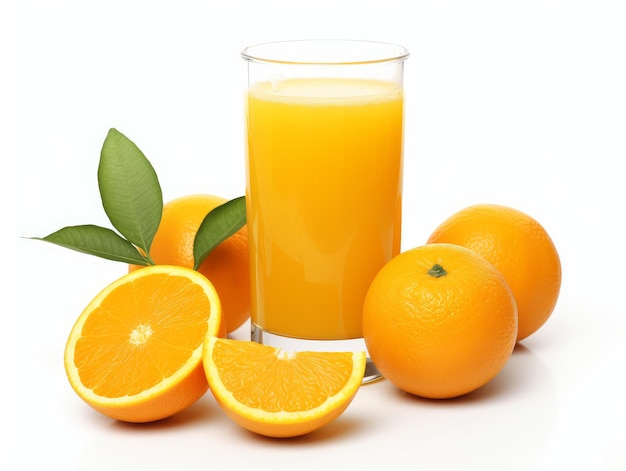 Un vaso de jugo de naranja.