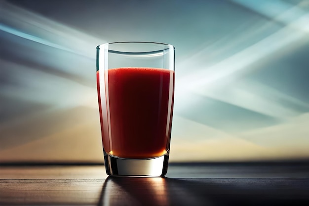 un vaso de jugo rojo equivale a la mitad de un vaso de jugo de naranja.