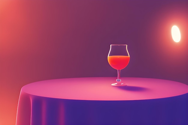 Un vaso de jugo rojo se sienta en una mesa frente a un fondo verde.