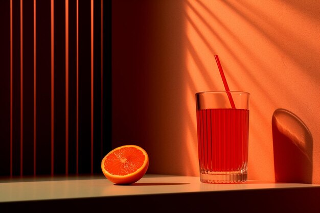 Un vaso de jugo de tomate y un tomate.