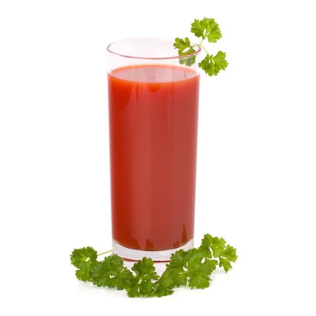 Vaso de jugo de tomate