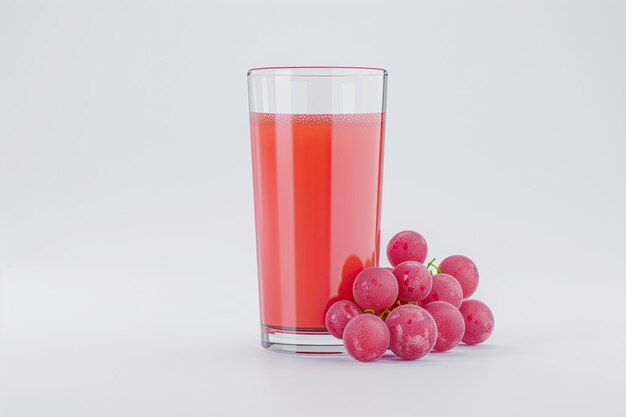 un vaso de jugo de uva aislado sobre un fondo blanco