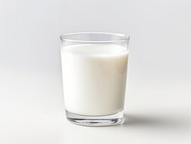 Un vaso de leche aislado en blanco