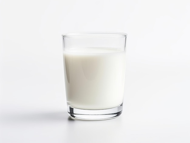 Un vaso de leche aislado en blanco