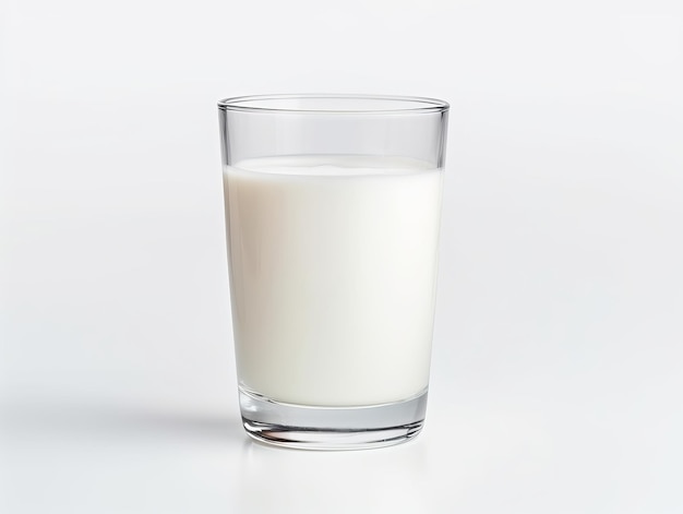 Foto un vaso de leche aislado en blanco