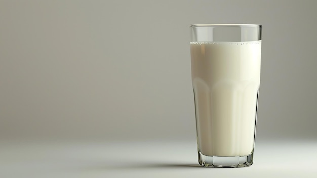 vaso de leche aislado sobre un fondo blanco en blanco