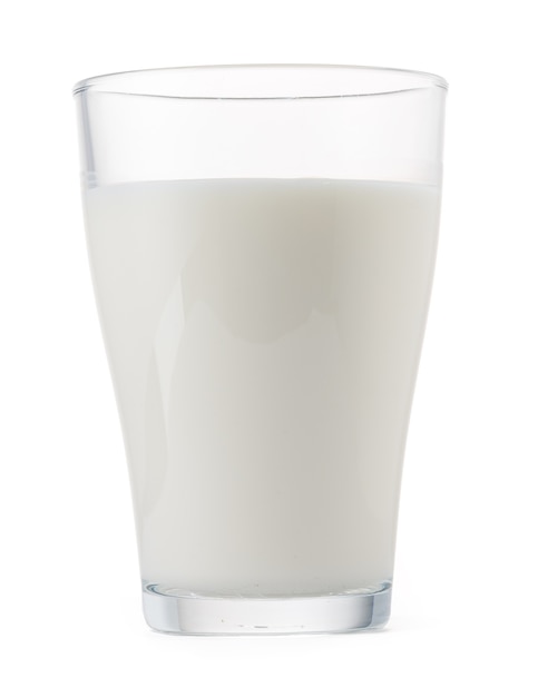 Foto vaso de leche aislado sobre fondo blanco cerrar