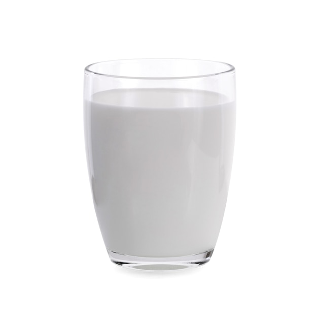 Vaso de leche en blanco