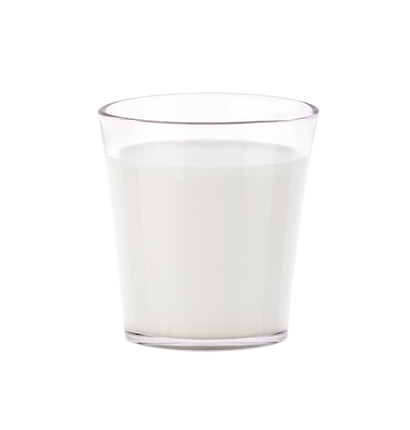 Vaso de leche en blanco