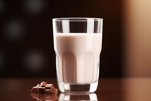 Vaso de leche con chocolate