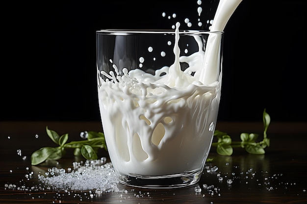 vaso de leche fresca IA generativa