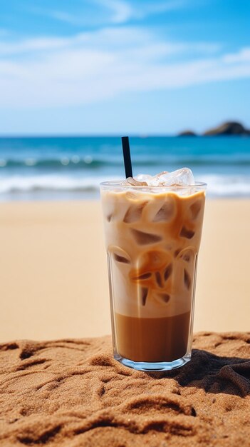 un vaso de leche helada con calabaza