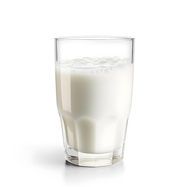 Un vaso de leche con la palabra leche