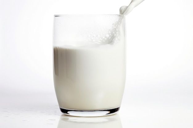 Un vaso de leche que se vierte en él IA generativa