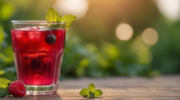 Foto un vaso de líquido rojo con una cara en él