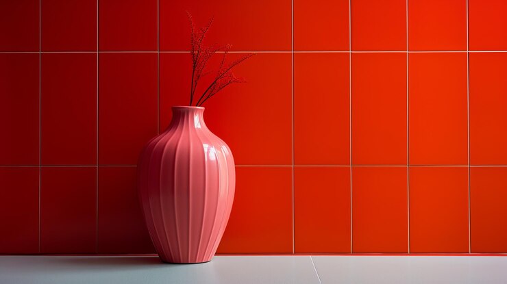 Foto vaso moderno de londres, cromaticidade ousada e design minimalista de azulejos