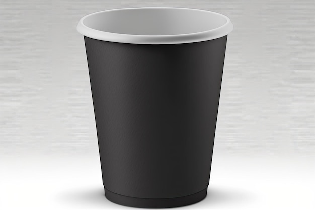 Foto vaso de papel vacío aislado sobre fondo blanco.