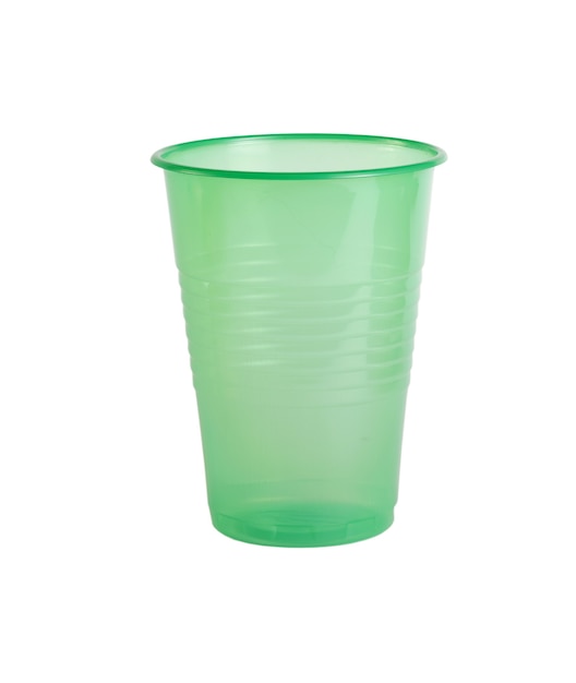 Vaso de plástico verde aislado