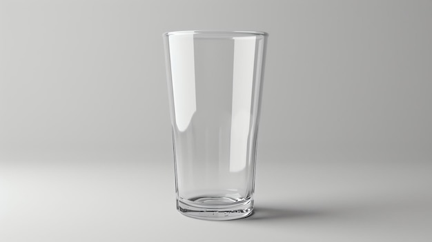 Un vaso simple y elegante sobre un fondo blanco perfecto para mostrar su bebida favorita