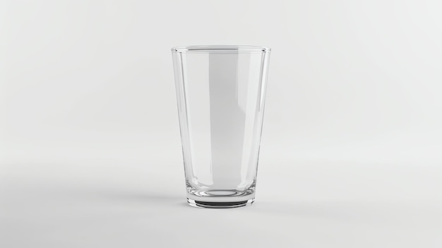 Un vaso simple y elegante sobre un fondo blanco perfecto para mostrar sus bebidas favoritas